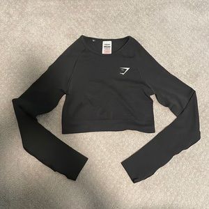 Dark gray/Black Gymshark cropped longsleeve top